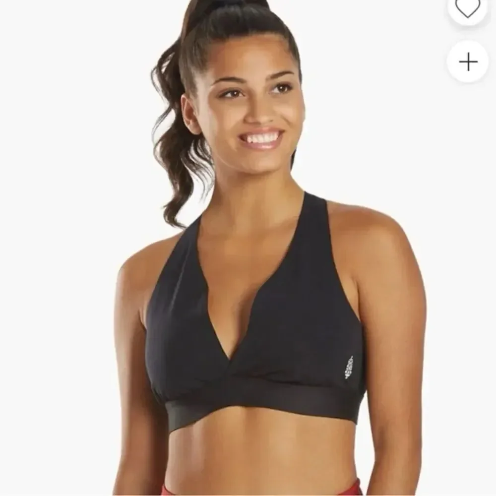 Free People Women's Blaze it Up Racerback Sports Bra in Black Size M/L